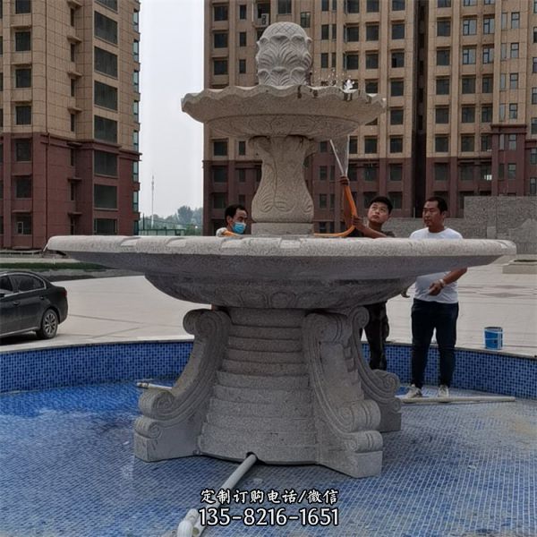 別墅景觀大型歐式黃銹石流水生財景觀擺件噴泉雕塑（3）