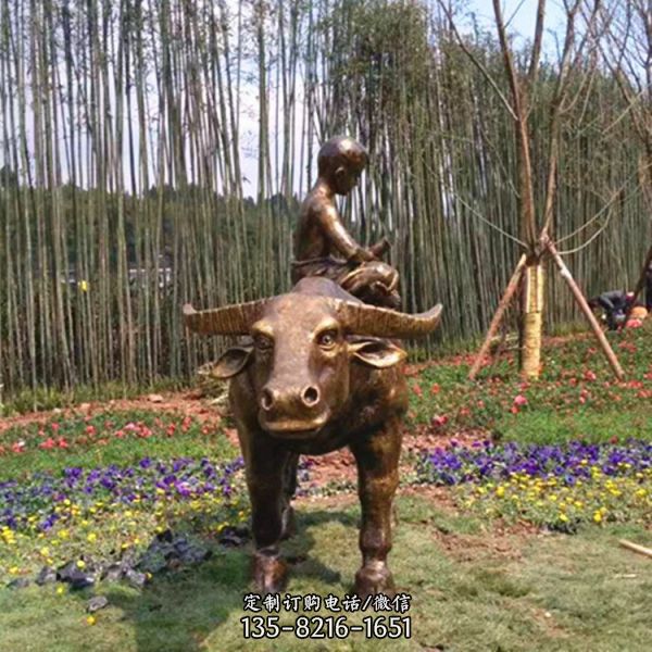 玻璃鋼仿銅雕塑定制 農耕人物主題雕塑（2）