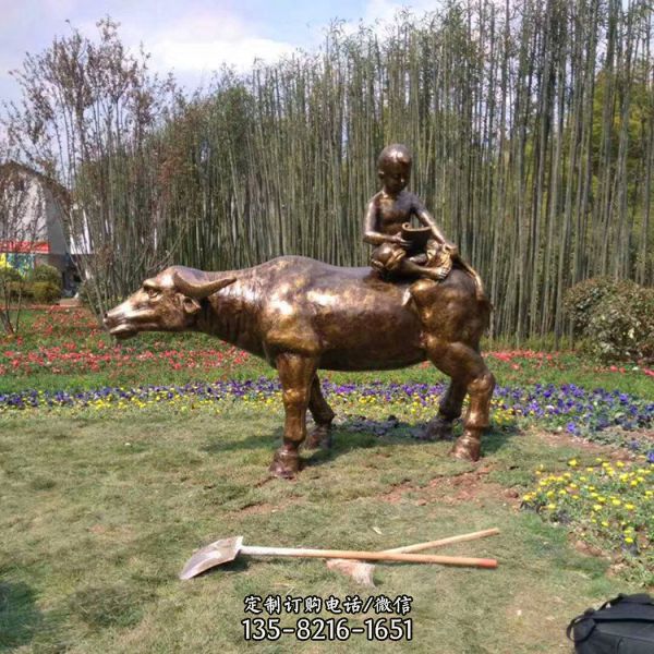 玻璃鋼仿銅雕塑定制 農耕人物主題雕塑（1）