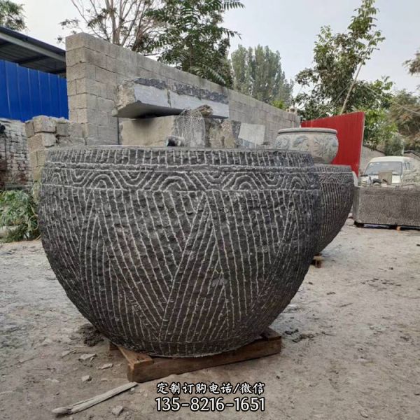 石雕魚缸青石仿古石槽雕塑（1）