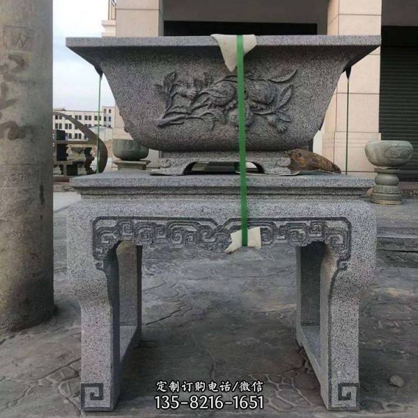 庭院戶外花崗巖中式仿古花園盆景底座花架（1）