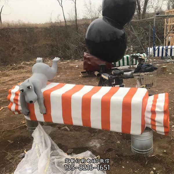 玻璃鋼糖果座椅雕塑步行街商場座椅擺件（3）