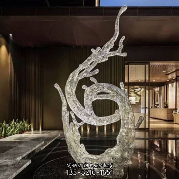 316不銹鋼抽象酒店廣場創意景觀裝飾雕塑（4）
