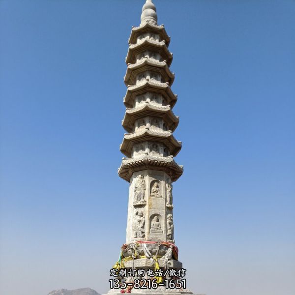 景區景點大理石石雕大型佛塔雕塑