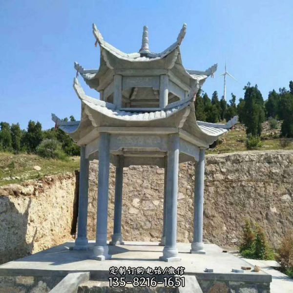 園林石雕涼亭雕刻樣式室外公園石亭子長廊雕塑