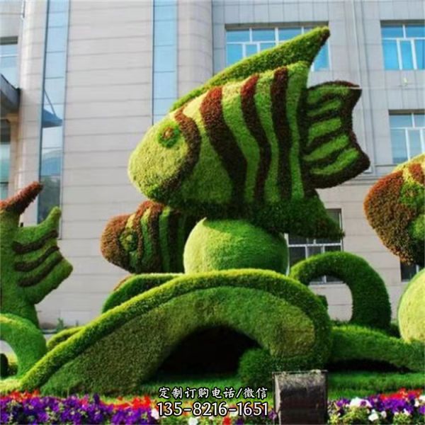大型廣場裝飾節(jié)日綠植工藝品綠雕景觀擺件（2）
