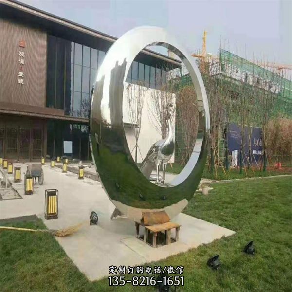 精神堡壘工藝不銹鋼水滴造型雕塑（1）