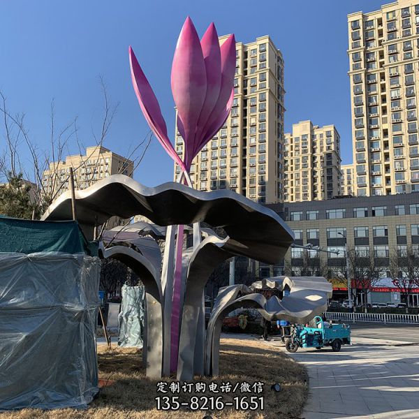 不銹鋼花朵抽象景觀造型雕塑（3）