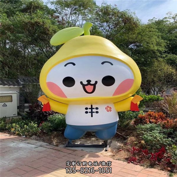 玻璃鋼卡通柚子公仔城市吉祥物雕塑 （1）