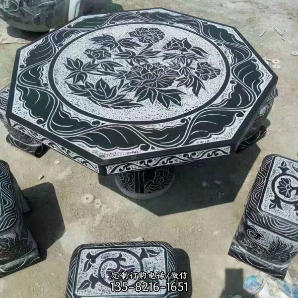 批發青石石桌 各種庭院仿古石桌石凳 雕塑（3）