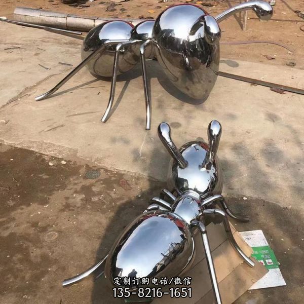 公園綠地不銹鋼螞蟻鏡面動(dòng)物雕塑園林景觀裝飾小品（4）