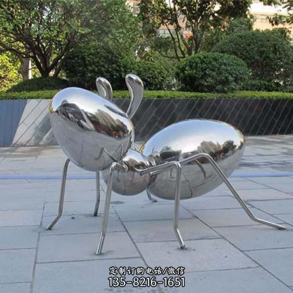 公園綠地不銹鋼螞蟻鏡面動(dòng)物雕塑園林景觀裝飾小品（5）