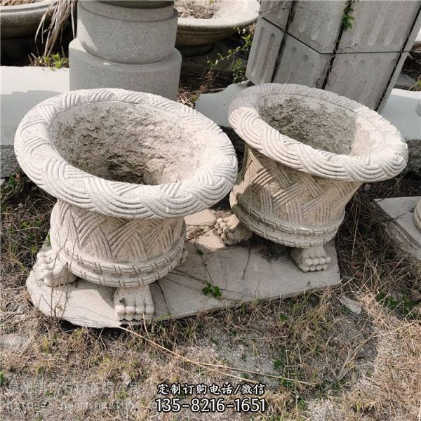 別墅庭院噴泉水景石雕多層花盆出水戶外廣場園林噴水裝飾仿古做舊