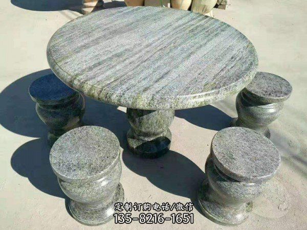 公園擺放大理石灰頭休閑桌子凳子（5）