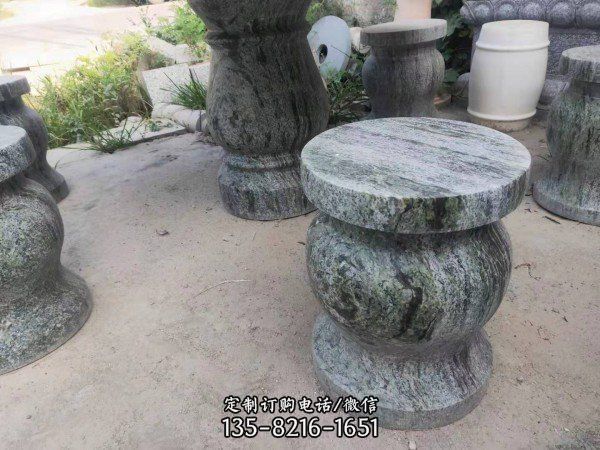  公園擺放大理石灰頭休閑桌子凳子（3）