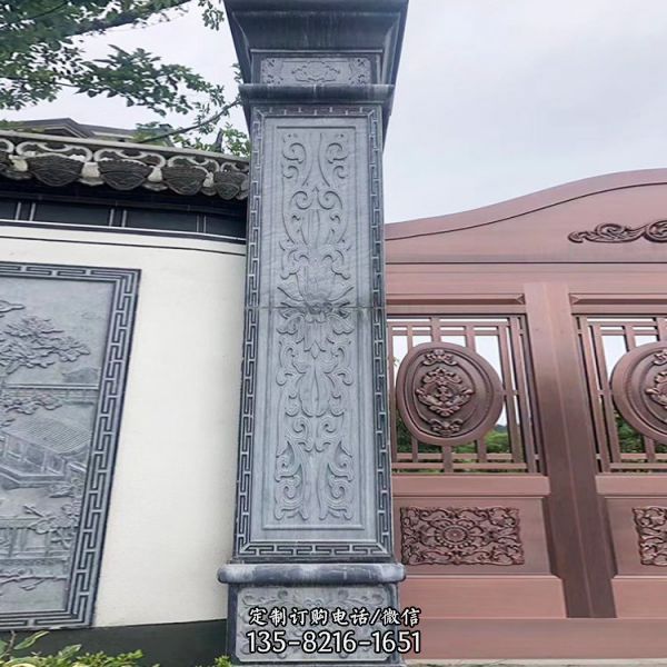 寺廟仿古漢白玉石雕裝飾文化墻壁畫雕塑（5）