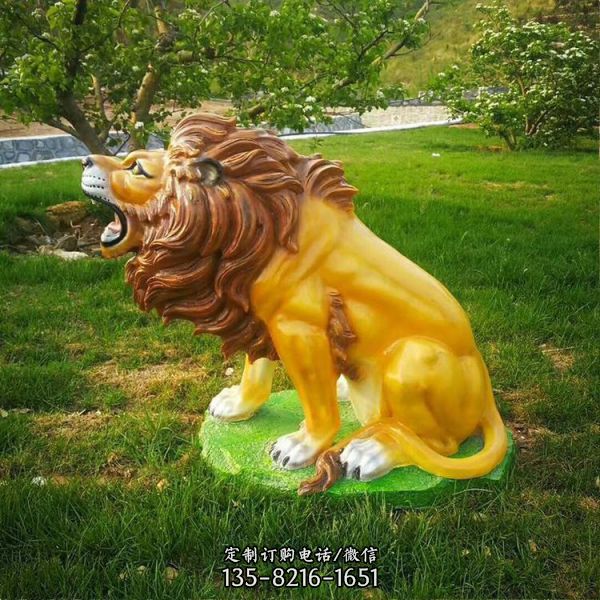 玻璃鋼仿真獅子雕塑 戶外園林景觀動物擺件