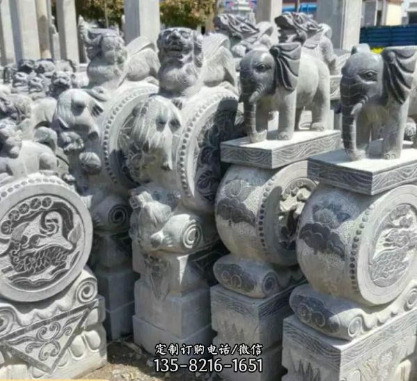 景區園林花崗巖仿古石抱鼓戶外擺件（1）