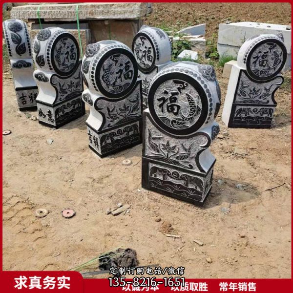 景區園林花崗巖仿古石抱鼓戶外擺件（3）