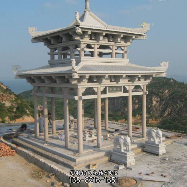 新農村廣場大理石修建中式景觀涼亭（3）