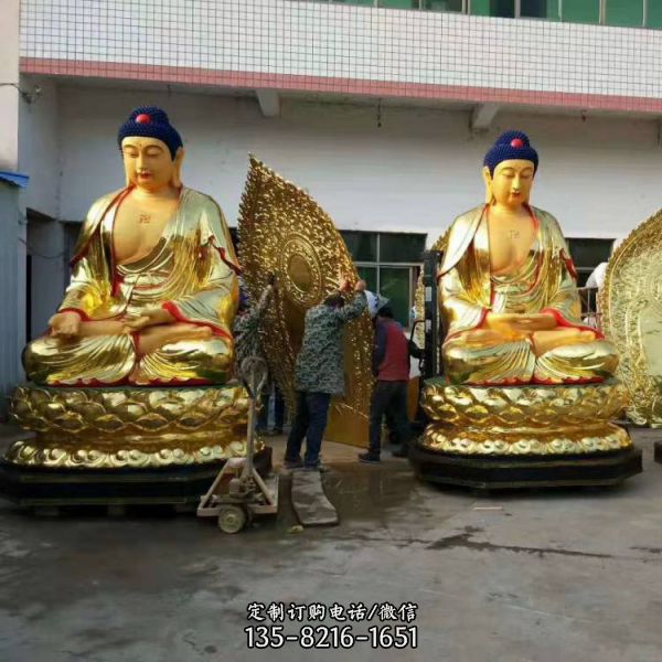 寺廟玻璃鋼雕塑鍍金佛像人物十八羅漢雕塑（4）