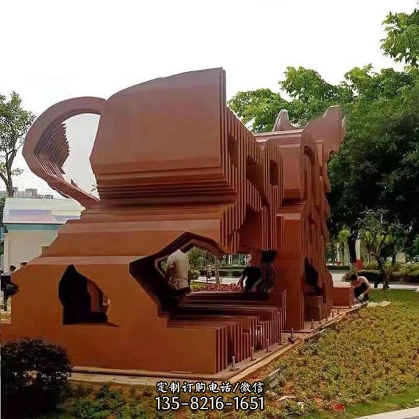 公園廣場景觀抽象大型不銹鋼藝術字體雕塑擺件（1）