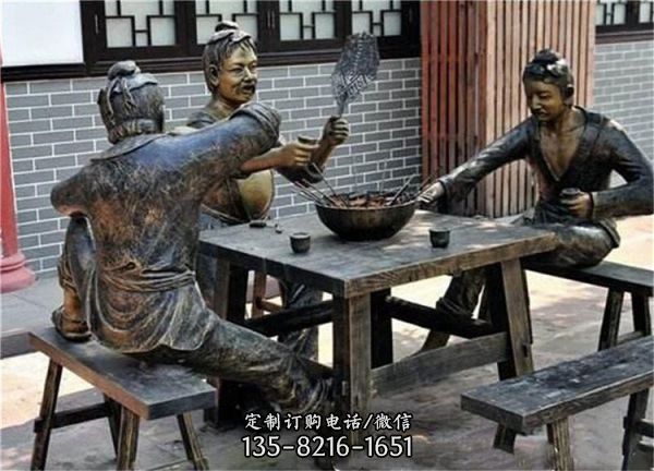 景區廣場擺放玻璃鋼民俗人物小品雕塑銅像（1）