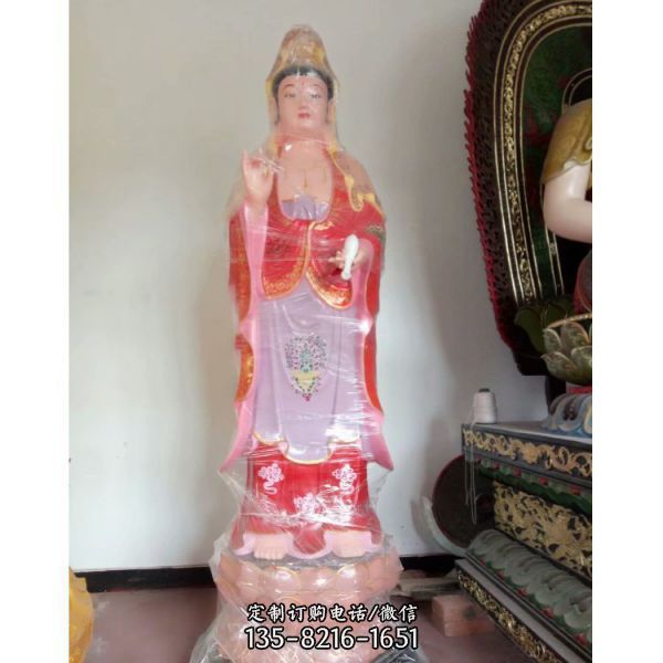 寺廟大型玻璃彩繪噴金烤漆工藝觀音雕塑（4）