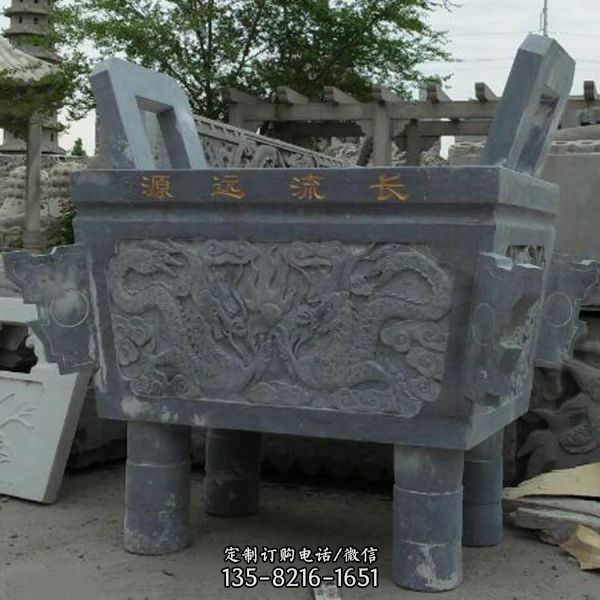 仿古做舊大理石石雕園林寺廟四方鼎雕塑（2）