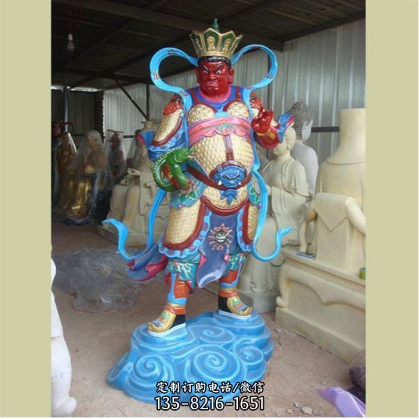 寺廟擺放彩繪玻璃鋼四大天王神像雕塑（2）