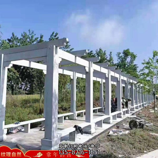 公園大理石戶外園林景觀石雕長廊雕塑