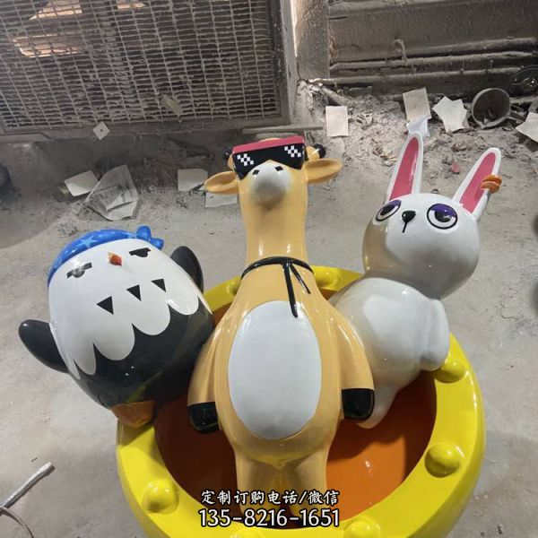 卡通彩繪玻璃鋼幼兒園擺件雕塑（4）