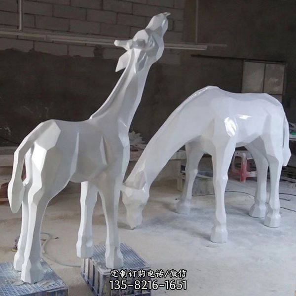 玻璃鋼雕塑售樓部綠地幾何抽象動物景觀雕塑（2）