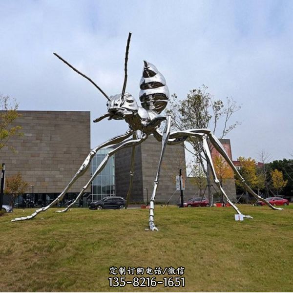 商業(yè)街 公園創(chuàng)意鏤空不銹鋼鏡面螞蟻雕塑（3）