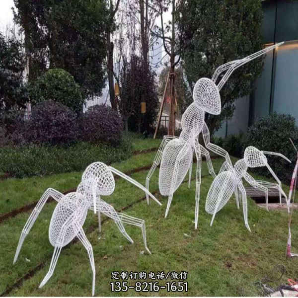 商業(yè)街 公園創(chuàng)意鏤空不銹鋼鏡面螞蟻雕塑（1）
