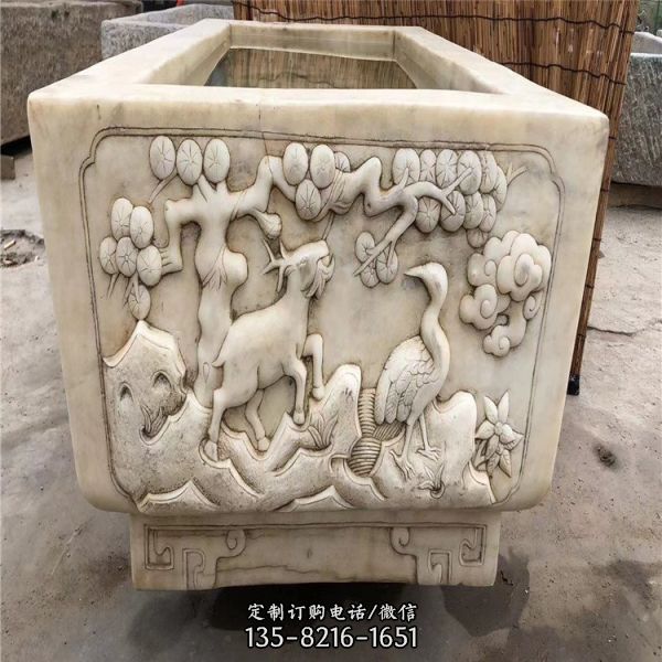 漢白玉浮雕室內(nèi)庭院仿古魚(yú)缸（1）