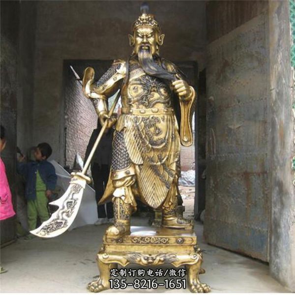 寺廟家用供奉玻璃鋼仿銅神佛關(guān)公雕塑（2）