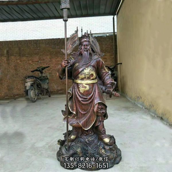 寺廟家用供奉玻璃鋼仿銅神佛關(guān)公雕塑（1）
