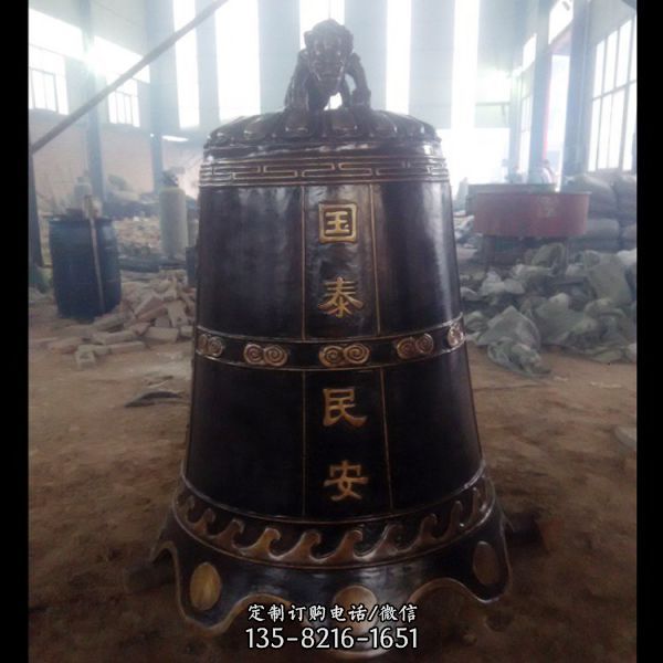 大型仿古銅鐘 鑄鐵雕塑（6）