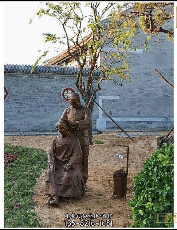 步行街玻璃鋼噴漆仿古人物雕像（7）