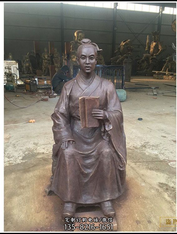 步行街玻璃鋼噴漆仿古人物雕像（1）