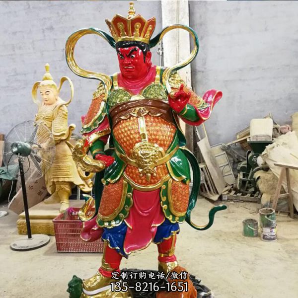 彩繪玻璃鋼大型寺廟菩薩四大天王雕塑（2）