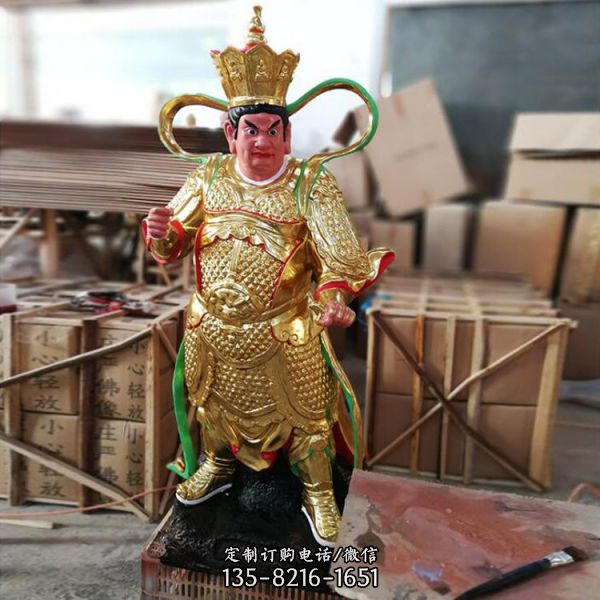 彩繪玻璃鋼大型寺廟菩薩四大天王雕塑（4）