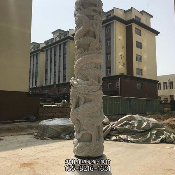 定制廣場青石園林仿古石雕文化柱雕塑（2）