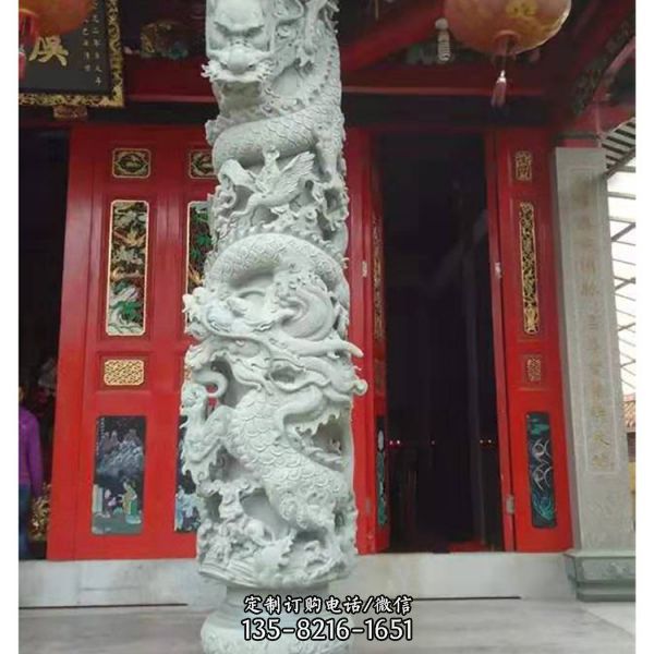 定制廣場青石園林仿古石雕文化柱雕塑（3）