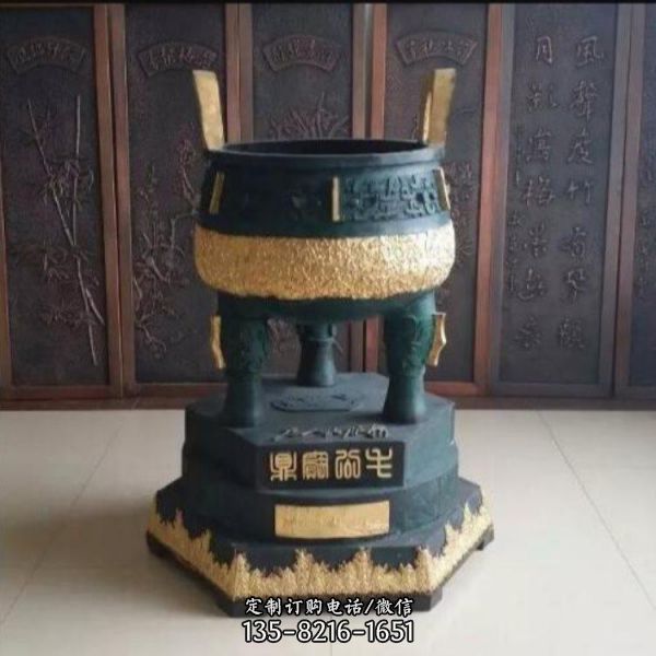 仿古銅寶鼎 銅寶鼎雕塑（1）