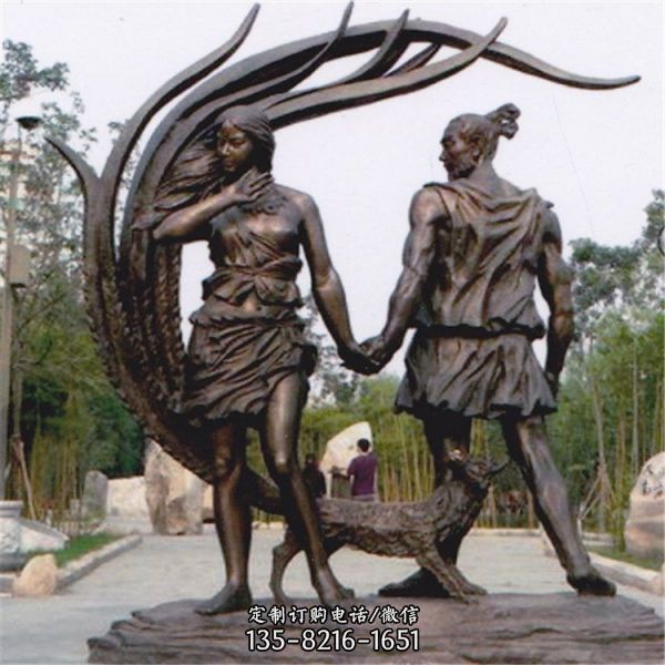 商業街公園鑄銅人物戶外景觀雕擺件（1）