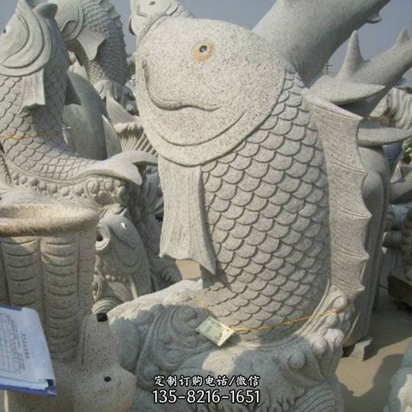石雕鯉魚雕塑戶外園林景觀擺件