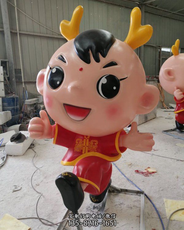 少數民族運動會吉祥物卡通小龍人雕塑（2）