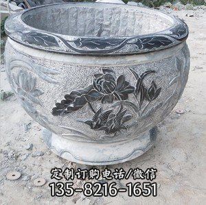 青石仿古石雕魚缸花盆（4）